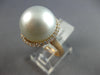 LARGE .44CT DIAMOND & AAA SOUTH SEA PEARL 18KT ROSE GOLD 3D ROUND HALO FUN RING