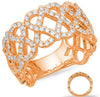 WIDE .76CT DIAMOND 14KT ROSE GOLD 3D 4 LEAF CLOVER FLOWER DOUBLE HEART LOVE RING