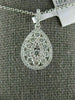 ESTATE LARGE .82CT DIAMOND 18Kt WHITE GOLD CLASSIC TEAR DROP PEAR SHAPE PENDANT
