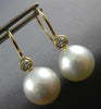 .2CT DIAMOND & SOUTH SEA PEARL 18K YELLOW GOLD LEVERBACK ETOILE HANGING EARRINGS