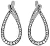 ESTATE .32CT DIAMOND 14KT WHITE GOLD 3D TEAR DROP LOVE KNOT HANGING EARRINGS