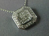 ESTATE LARGE .68CT DIAMOND 14KT WHITE GOLD 3D OCTAGON INVISIBLE PENDANT #21627