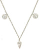 ESTATE .10CT DIAMOND 14KT WHITE GOLD 3D BY THE YARD TRIANGULAR FUN NECKLACE