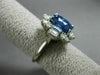 ANTIQUE 5.56CT DIAMOND & AAA OVAL SAPPHIRE 14KT WHITE GOLD 3D ENGAGEMENT RING