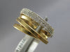 ESTATE WIDE .48CT DIAMOND 14KT 2 TONE GOLD MULTI ROW CRISS CROSS WOVEN LOVE RING