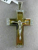 ESTATE EXTRA LARGE .35CT DIAMOND 14K WHITE & YELLOW GOLD 3D CROSS PENDANT #12474