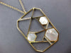 ESTATE .33CT DIAMOND & AAA MOTHER OF PEARL 14KT YELLOW GOLD HEXAGON FUN NECKLACE