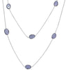 LONG 15.05CT AAA IOLITE 18KT WHITE GOLD 3D MULTI SHAPE BY THE YARD LOVE NECKLACE