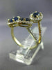 ESTATE LARGE 3.12CT DIAMOND & AAA SAPPHIRE 14K YELLOW GOLD 3D OVAL HALO FUN RING