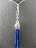 LARGE 79CT DIAMOND & AAA SAPHIRE 14KT WHITE GOLD 3D LARIAT FUN ETERNITY NECKLACE
