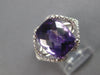 LARGE 4.36CT DIAMOND & AAA AMETHYST 14KT WHITE GOLD 3D CUSHION & ROUND FUN RING