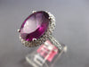 LARGE 4.48CT DIAMOND & AAA RHODOLITE 18K WHITE GOLD OVAL & ROUND ENGAGEMENT RING