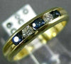 ESTATE .46CT DIAMOND & AAA SAPPHIRE 14KT YELLOW GOLD 3D ANNIVERSARY RING # 11157