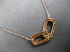 ESTATE .26CT DIAMOND 14K ROSE GOLD 3D RECTANGULAR LOVE KNOT V SHAPE FUN NECKLACE