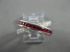 ESTATE WIDE 1.45CT DIAMOND & AAA RUBY 14KT WHITE GOLD CRISSCROSS FUN RING #18474
