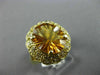 ESTATE LARGE 4.17CT DIAMOND & AAA CITRINE 14KT YELLOW GOLD 3D OVAL COCKTAIL RING