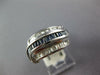 LARGE 1.79CT DIAMOND & AAA SAPPHIRE 14KT WHITE GOLD MULTI ROW ANNIVERSARY RING