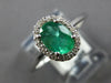 .84CT DIAMOND & AAA EMERALD 14KT WHITE GOLD 3D OVAL & ROUND HALO ENGAGEMENT RING