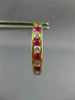 LARGE 2.0CT AAA RUBY & WHITE SAPPHIRE 18KT YELLOW GOLD 3D HUGGIE EARRINGS #22744