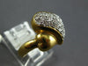 ESTATE WIDE .63CT DIAMOND 18KT YELLOW GOLD CLASSIC DOUBLE HEART PAVE LOVE RING