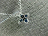 ESTATE 1.04CT DIAMOND & AAA SAPPHIRE 18K WHITE GOLD FLOWER STAR MILGRAIN PENDANT