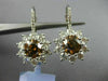 ESTATE LARGE GIA 5.39CT WHITE & CHOCOLATE FANCY DIAMOND 18KT WHITE GOLD EARRINGS