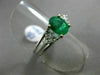 ESTATE 1.63CT DIAMOND & AAA EMERALD 18K WHITE GOLD 3D HEART HALO ENGAGEMENT RING