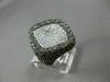 ESTATE LARGE 2.77CT WHITE CHOCOLATE FANCY DIAMOND 14K WHITE GOLD SQUARE FUN RING