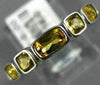 ESTATE 1.05CT AAA CITRINE 14KT WHITE GOLD 3D 5 STONE CUSHION CUT SQUARE FUN RING