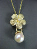 ANTIQUE DIAMOND & AAA SOUTH SEA PEARL 14KT YELLOW GOLD FLOWER PENDANT #22161