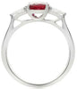 2.38CT DIAMOND & AAA RUBY PLATINUM 3D OVAL & PEAR SHAPE 3 STONE ENGAGEMENT RING