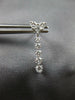 ESTATE .64CT DIAMOND 18KT WHITE GOLD 3D CLASSIC HEART JOURNEY HANGING EARRINGS
