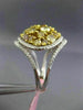 EXTRA LARGE 3.88CT WHITE & FANCY YELLOW DIAMOND 18KT TWO TONE GOLD CLUSTER RING