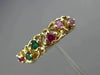 ESTATE .26CT AAA MULTI GEM 14K YELLOW GOLD ETOILE CRISS CROSS FLOWER RING #25883