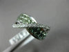 ESTATE WIDE 2.97CT DIAMOND & GREEN AMETHYST 14KT WHITE GOLD X RAINBOW LOVE RING