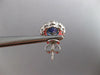 LARGE 5.27CT DIAMOND & AAA CEYLON SAPPHIRE 18KT WHITE GOLD 3D OVAL STUD EARRINGS
