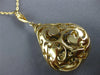 EXTRA LARGE 2.16CT DIAMOND 18KT YELLOW GOLD OPEN FILIGREE TEAR DROP FUN PENDANT