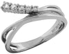 ESTATE .20CT DIAMOND 14KT WHITE GOLD ROUND CLASSIC JOURNEY CRISS CROSS LOVE RING
