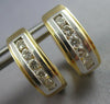 .52CT DIAMOND 14KT 2 TONE GOLD 3D CLASSIC CHANNEL OVAL HUGGIE HANGING EARRINGS