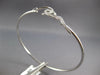 ESTATE .26CT DIAMOND 14KT WHITE GOLD 3D DOUBLE HEART LOVE KNOT BANGLE BRACELET