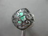 ESTATE LARGE .29CT DIAMOND 18KT WHITE & BLACK GOLD OPEN FILIGREE MATTE FUN RING