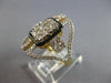 LARGE 1.23CT DIAMOND & ENAMEL 14KT YELLOW 3D GOLD ROUND CLUSTER SQUARE FUN RING