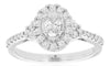 ESTATE .61CT DIAMOND 14KT WHITE GOLD 3D ROUND & OVAL FRIENDSHIP LOVE RING