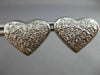 ESTATE 1.70CT DIAMOND 14KT WHITE GOLD 3D PAVE HEART SHAPE LOVE EARRINGS #21492