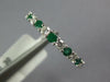 ESTATE .67CT DIAMOND & AAA EMERALD 18K WHITE GOLD SEMI ETERNITY ANNIVERSARY RING