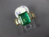 ESTATE LARGE 2.34CT DIAMOND & AAA EMERALD 18K YELLOW GOLD SQUARE ENGAGEMENT RING