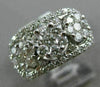 ESTATE WIDE 1.36CT DIAMOND 18KT WHITE GOLD FLOWER PAST PRESENT FUTURE LOVE RING