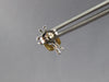 ESTATE .04CT DIAMOND 14KT 2 TONE GOLD 3D CRISS CROSS X SQUARE HANGING EARRINGS