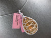 EXTRA LARGE 1.95CT WHITE & PINK DIAMOND 18KT WHITE & ROSE GOLD TEAR DROP PENDANT