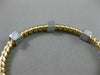 ESTATE .30CT DIAMOND 14KT WHITE & YELLOW GOLD 3D SQUARE FLEXIBLE BANGLE BRACELET